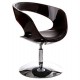 Design black and rotating armchair in black imitation leather