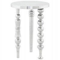 Design side table or entrance table in polished aluminum TRIPOD