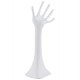 Pretty white hand-shaped jewelry holder in polished metal HAND