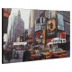 Toile imprimée originale, sur support en bois, représentant Times Square à New York