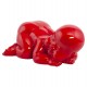 Statuette décorative rouge en polyrésine, représentant un bébé endormi