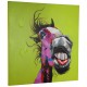 Hand-painted canvas depicting a humorous horse
