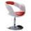 Design and rotating WHITE and RED armchair KIRK
