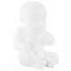 Resistant polyresin white statuette depicting a baby sucking his thumb