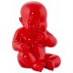 Resistant polyresin red statuette depicting a baby sucking his thumb