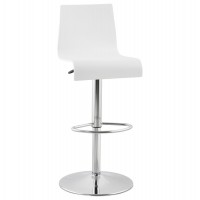 360 ° swivel white bar stool with height adjustment SANTANA