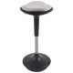 Ergonomic and swivel grey stool with textile seat cover