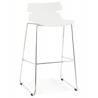 White bar stool with an unusual look and solid polypropylene seat RENY