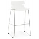 White bar stool with an unusual look and solid polypropylene seat RENY