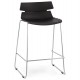 Black bar stool with an unusual look and solid polypropylene seat RENY