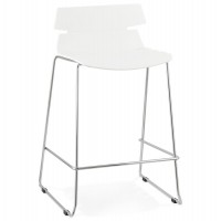 White bar stool with an unusual look and solid polypropylene seat RENY SMALL