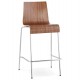 Stackable wooden wallnut colour bar stool with metal frame (small version) COBE