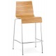 Stackable wooden zebra bar stool with metal frame (small version) COBE