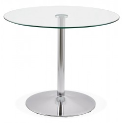 Round side table, with glass top EUKA