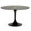 Sleek design BLACK round table with glass top DAKOTA