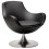 Modern and pivoting BLACK padded armchair RAOL