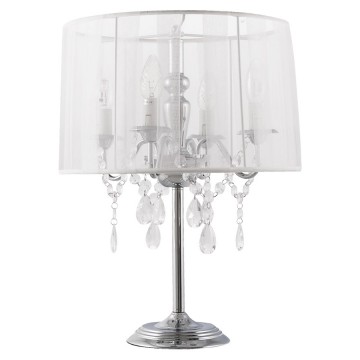 Vintage white bedside lamp with candlestick style COSTES