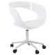Chaise de bureau blanche pivotante solide et design revêtue de similicuir blanc