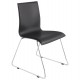 Strong and comfortable black chair with chromed metal structure GLASGOW