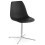 Design BLACK and CHROME chair with seat in imitation leather BEDFORD