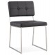 Upholstered black chair with brushed steel structure GAMI