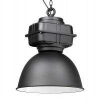 Black lamp suspension in metal with 40 cm diameter