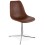 Design BROWN and CHROME chair with seat in imitation leather BEDFORD