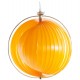 Modular orange lamp suspension with chromed metal structure