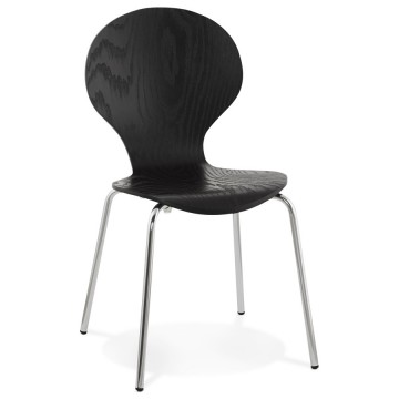 Stackable design BLACK chair PERRY