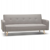 Gray convertible Scandinavian sofa with wood leg