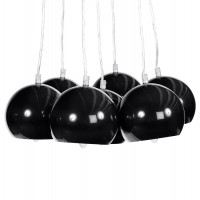 Suspension de lampes en métal de couleur noire et réglable en hauteur
