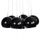 Black hanging lamp in metal adjustable in height