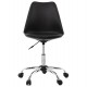 Adjustable and swivel black chair with metal structure and seat in black imitation leather