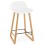 Design WHITE bar stool with incurved seat ASTORIA