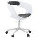 Chaise de bureau blanche/noire pivotante solide et design revêtue de similicuir noir