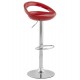 Red swivelling and adjustable bar stool with ABS seat and solid chromed metal structure