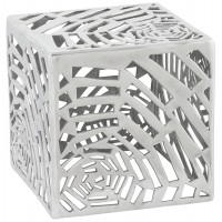  Side table or low stool in polished aluminum with unique style TRIBAL
