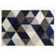 Scandinavian rectangular rug, predominantly blue, water-repellent and anti-static