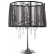 Bedside lamp with black lampshade and vintage chrome metal base