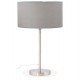 Design grey lounge lamp with fabric shade and brushed metal foot