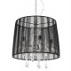 Suspension de lampe noire style chandelier avec abat-jour en tissu CONRAD