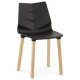 Chaise noire design scandinave avec assise moulée et pieds en bois TORRO