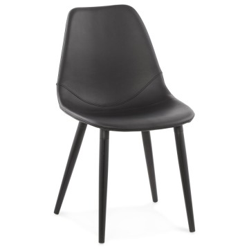 Upholstered design BLACK chair WILSON