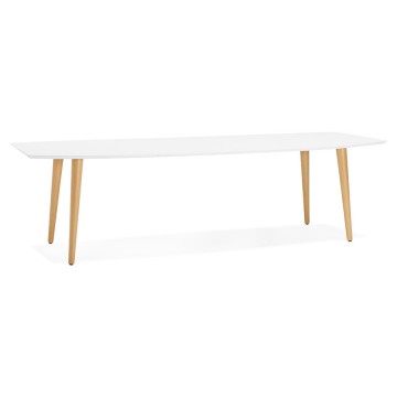 Large extendable white table with Scandinavian style ETENDA