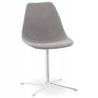 Gray design chair with padded shell and chromed metal base NYORO