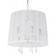 White lamp suspension with chandelier style with fabric shade CONRAD