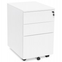 White lockable drawer box in metal