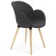 Chaise grise au design scandinave avec revêtement confortable en tissu et pieds en hêtre