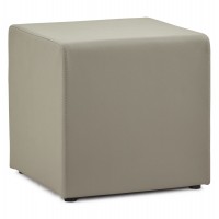 Trendy grey footstool in imitation leather