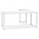 White corner desk (big deep) with wooden top and white metal structure
